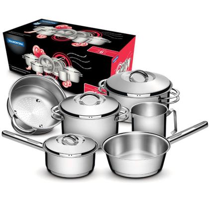 Imagem de Conjunto de Panelas Solar 65510200 6 Peças Inox Fundo Triplo