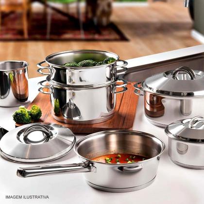 Imagem de Conjunto de Panelas Solar Tramontina com 6 Peças em Aço Inox