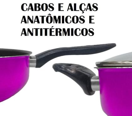 Imagem de Conjunto de panelas teflon purpura 13 peças antiaderente