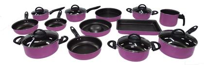 Imagem de Conjunto de panelas teflon purpura 13 peças antiaderente