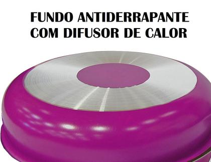 Imagem de Conjunto de panelas teflon purpura 13 peças antiaderente