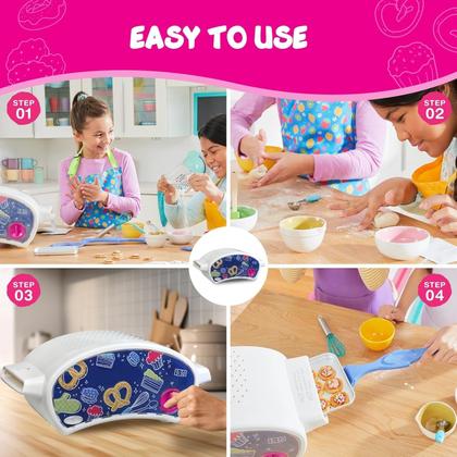 Imagem de Conjunto de panificação para crianças, panela de forno, espátula, fácil de assar, livro de receitas