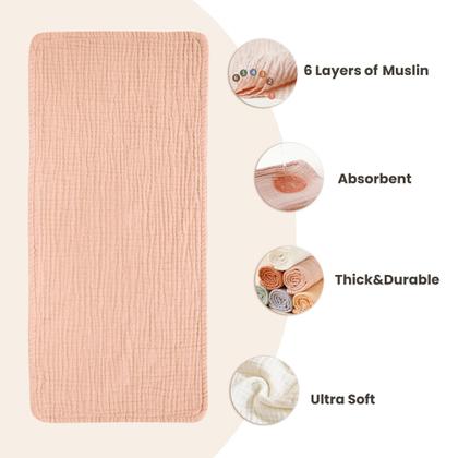 Imagem de Conjunto de panos para arrotar Konssy Muslin 100% algodão, pacote com 6 unidades, unissex