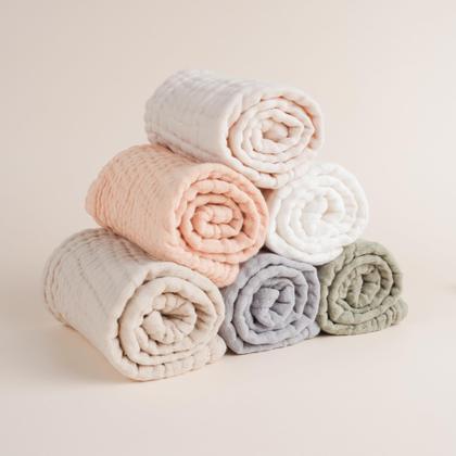 Imagem de Conjunto de panos para arrotar Konssy Muslin 100% algodão, pacote com 6 unidades, unissex