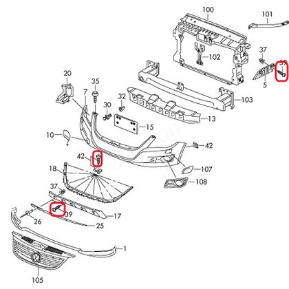 Imagem de Conjunto de parafusos Rexka T25 Fender Liner Splash Shield 30 unidades Volkswagen