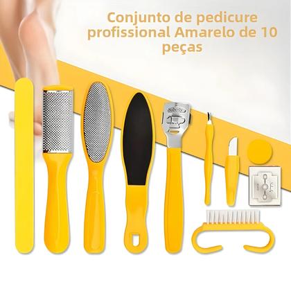Imagem de Conjunto De Pedicure 10 Em 1, Ferramenta Profissional Para Lixar E Esfoliar Pés E Mãos