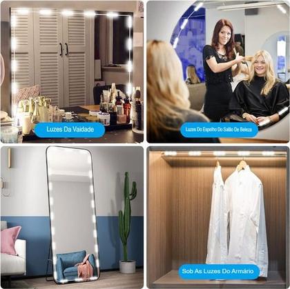 Imagem de Conjunto De Penteadeira Led Com Fio De Luz De Espelho Regulá