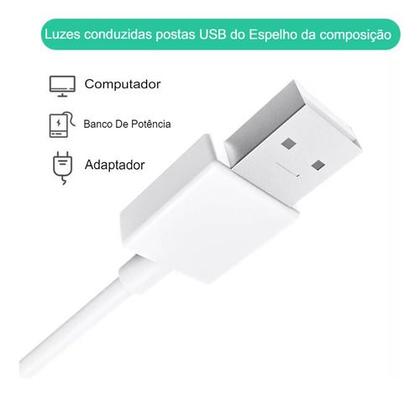 Imagem de Conjunto De Penteadeira Led Com Fio De Luz De Espelho Regulá