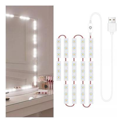 Imagem de Conjunto De Penteadeira Led Com Fio De Luz De Espelho Regulá