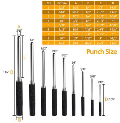 Imagem de Conjunto de perfuradores LFSEMINI, 14 unidades com bloco universal e martelo