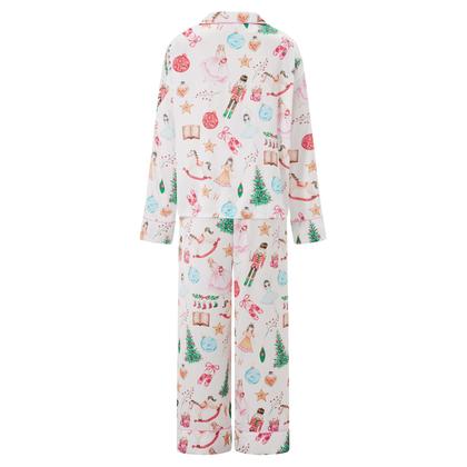 Imagem de Conjunto de pijama Gplno Christmas Y2k Nutcracker feminino branco acetinado