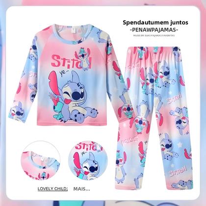 Imagem de Conjunto De Pijama Infantil Com Estampa De Desenho Animado Da Disney, Manga Comprida E Calça, Roupa