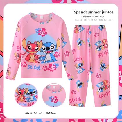 Imagem de Conjunto De Pijama Infantil Com Estampa De Desenho Animado Da Disney, Manga Comprida E Calça, Roupa