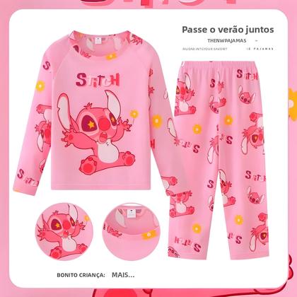Imagem de Conjunto De Pijama Infantil Com Estampa De Desenho Animado Da Disney, Manga Comprida E Calça, Roupa