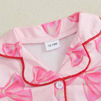 Imagem de Conjunto de pijama MAINESAKA para bebês e meninas com acabamento em penas de cetim