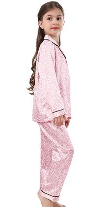 Imagem de Conjunto de pijama Schbbbta Satin para meninas de 11 a 12 anos rosa brilhante