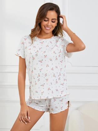 Imagem de Conjunto de pijama SOLY HUX para mulheres, camiseta e shorts com estampa fofa