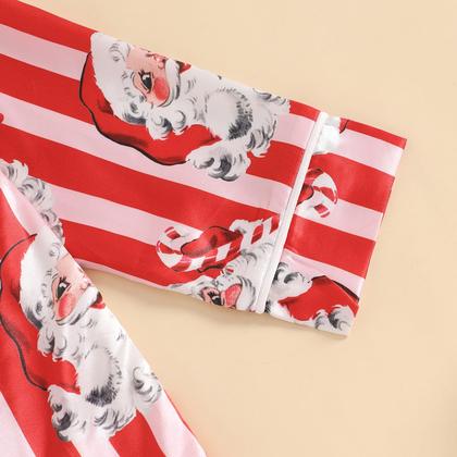 Imagem de Conjunto de pijamas com cetim de seda de Natal para bebês e meninas