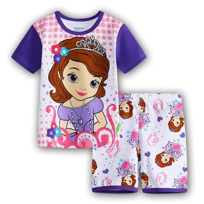 Imagem de Conjunto de Pijamas de Algodão para Meninas - Verão - Elsa e Minnie - Manga Curta