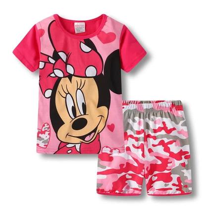 Imagem de Conjunto de Pijamas de Algodão para Meninas - Verão - Elsa e Minnie - Manga Curta