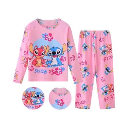 Imagem de Conjunto de Pijamas Disney Stitch Infantil - Roupa de Dormir Fofa para Meninos e Meninas