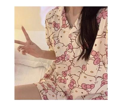 Imagem de Conjunto de pijamas Sanmu Hello Kitty Cat Summer para meninas