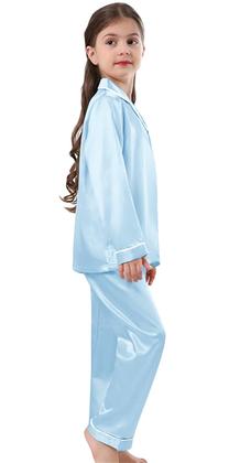 Imagem de Conjunto de pijamas Schbbbta Girls Satin de manga comprida, 5-6Y
