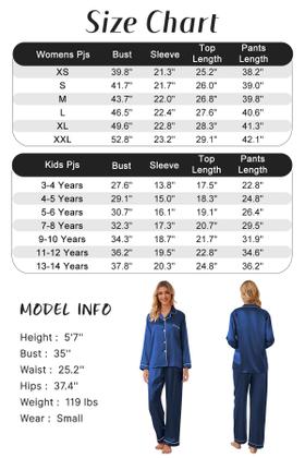 Imagem de Conjunto de pijamas Schbbbta Kids Boys/Girls Satin, 2 peças de 13 a 14 anos, azul marinho