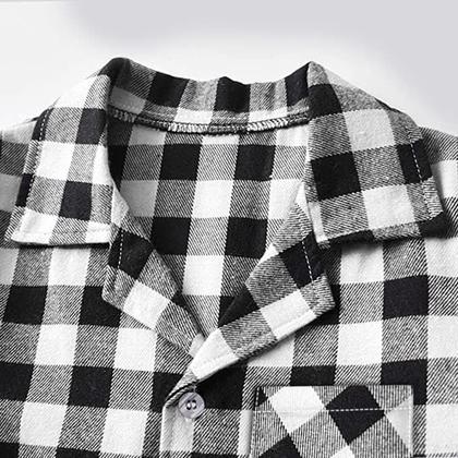 Imagem de Conjunto de pijamas Schbbbta Kids Xadrez de 2 peças com botões 11-12Y