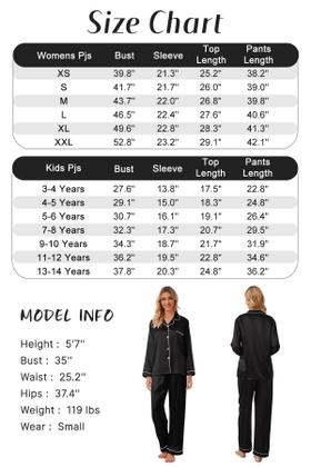 Imagem de Conjunto de pijamas Schbbbta Satin para meninas/meninos 4-5T preto escuro