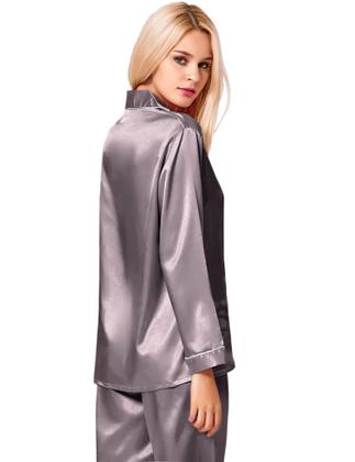 Imagem de Conjunto de pijamas SWOMOG, pijamas femininos de seda e cetim com botões