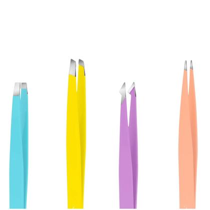 Conjunto de Pinças Sobrancelhas Color 4 Peças + Estojo - Dica de Madame Imagem de Conjunto de Pinças Sobrancelhas Color 4 Peças + Estojo