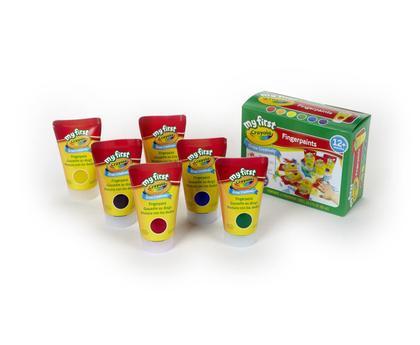 Imagem de Conjunto de pintura a dedo Crayola lavável, pacote com 6 unidades para crianças de 1 a 3 anos