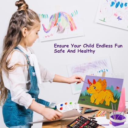 Conjunto de Pintura Acrílica PUOPOSTY para Crianças - Com Cavalete e 24 Tintas Imagem de Conjunto de Pintura Acrílica PUOPOSTY para Crianças - Com Cavalete e 24 Tintas