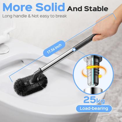 Imagem de Conjunto de pistão e escova de vaso sanitário HAMITOR, pacote com 2 unidades em aço inoxidável