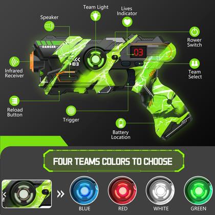 Imagem de Conjunto de pistolas Laser Tag OSALON com display de pontuação LED digital, 2 unidades