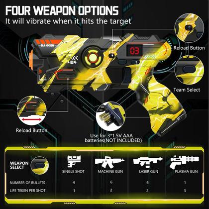 Imagem de Conjunto de pistolas Laser Tag OSALON com display de pontuação LED digital, 2 unidades