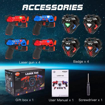 Imagem de Conjunto de pistolas Laser Tag VATOS Infrared Mini para crianças, pacote com 4