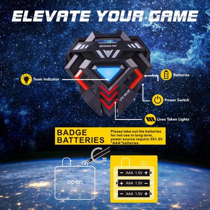 Imagem de Conjunto de pistolas Laser Tag VATOS Infrared Mini para crianças, pacote com 4