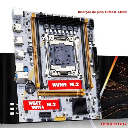 Imagem de Conjunto De Placa Mãe X99 LGA 2011-3 Kit Com CPU Xeon E5 2650 V4 16GB DDR4 ECC RAM SATA3 USB 3.0