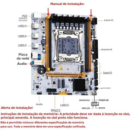 Imagem de Conjunto De Placa Mãe X99 LGA2011 3 Com CPU Xeon E5 2680 V3, DDR4 16GB, Suporte NVME M2 NGFF