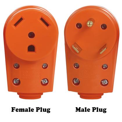 Imagem de Conjunto de plugues RV Wadoy 30 Amp macho e fêmea laranja 3750W