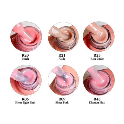 Imagem de Conjunto de polimento em gel FZANEST Rubber Base 6 unidades* 7,5 ml com gel Builder