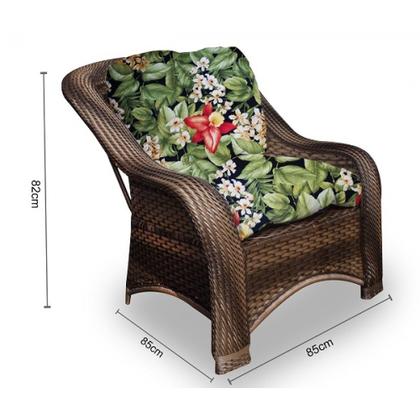 Imagem de Conjunto de Poltronas Fibra Sintética Bruxelas - 4 Poltronas + 1 Mesa Centro - Tecido Saquarema