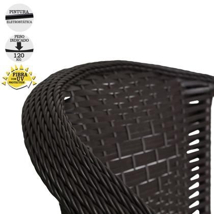 Imagem de Conjunto de poltronas Namoradeira assento estofado e mesa Navegantes fibra Branco Gelo tabac