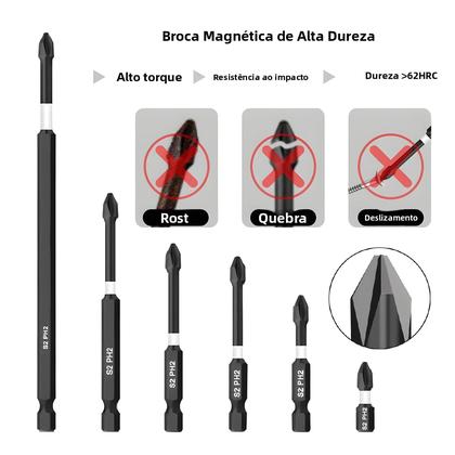 Imagem de Conjunto De Pontas De Chave De Fenda Magnéticas Antiderrapantes S2 Em Aço Liga Com Haste Hexagonal