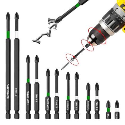 Imagem de Conjunto De Pontas De Chave De Fenda Magnéticas Antiderrapantes S2 Em Aço Liga Com Haste Hexagonal