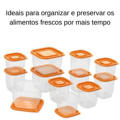 Imagem de Conjunto de Potes de Plástico Laranja Continental  12 Unidades