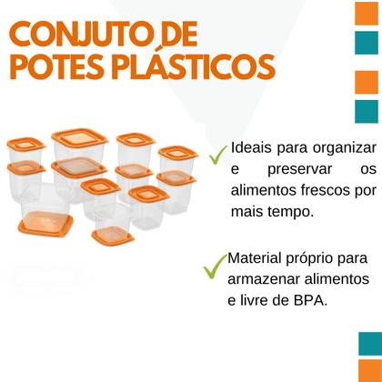Imagem de Conjunto de Potes de Plástico Laranja Continental  12 Unidades