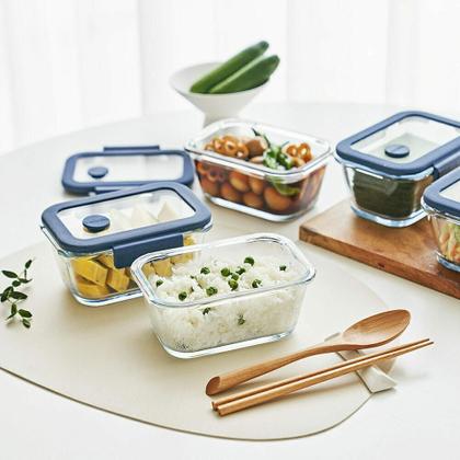 Imagem de Conjunto De Potes De Vidro Hermético Retangular - Bomba Elét